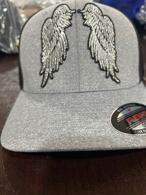 Angel Wings custom madeEmbroidered Flexfit Cap.
